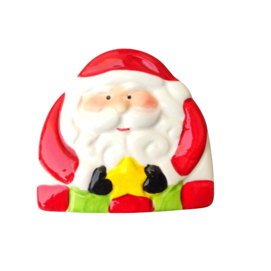 Porta Guardanapo Papai Noel Para Decoração De Mesa De Natal