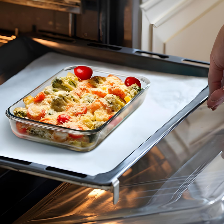 Travessa Assadeira de Vidro Borossilicato Retangular Grande Forno Servir 1,6L