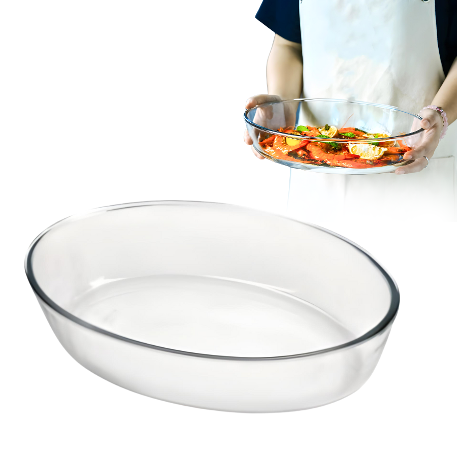 Assadeira Travessa De Vidro Borossilicato Oval Forno 3,2l