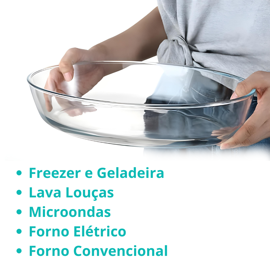 Assadeira Travessa De Vidro Borossilicato Oval Forno 3,2l
