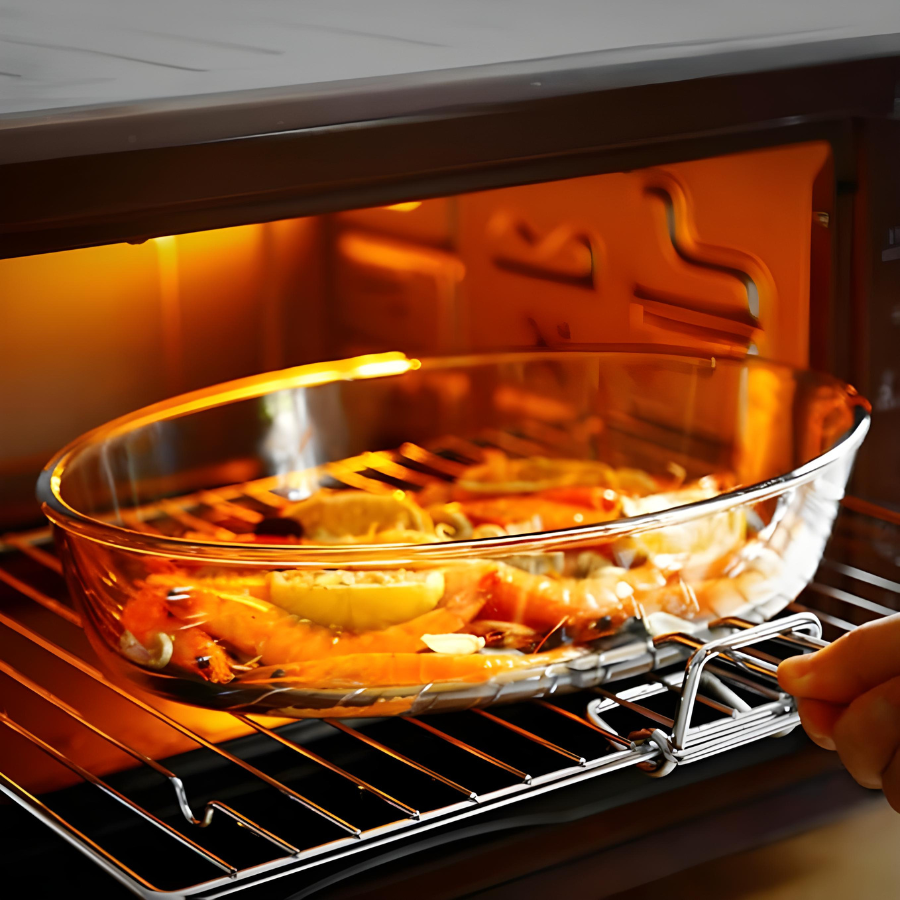 Assadeira Travessa De Vidro Borossilicato Oval Forno 3,2l