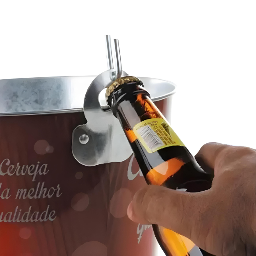 Balde Baldinho De Gelo Aço Inox Para Bebidas Cerveja Champanhe Vinho Marrom 4,8L
