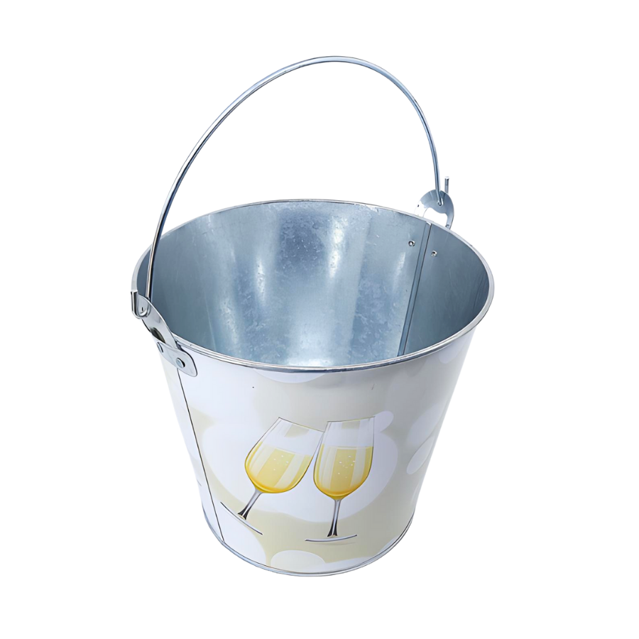 Balde Baldinho De Gelo Aço Inox Para Bebidas Cerveja Champanhe Vinho Taças 7,6L