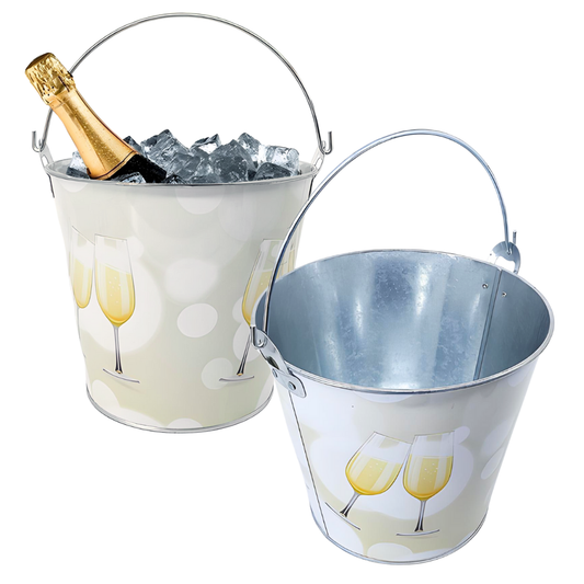 Balde Baldinho De Gelo Aço Inox Para Bebidas Cerveja Champanhe Vinho Taças 7,6L