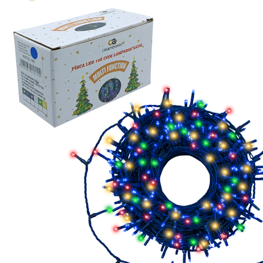 Pisca 100 Lâmpadas Led Colorido 127V - NATAL194