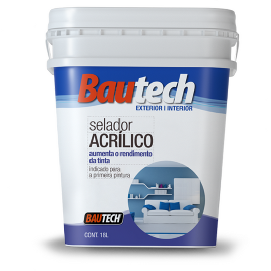 Selador Acrílico Para Parede Rende Mais Branco 18kg Bautech