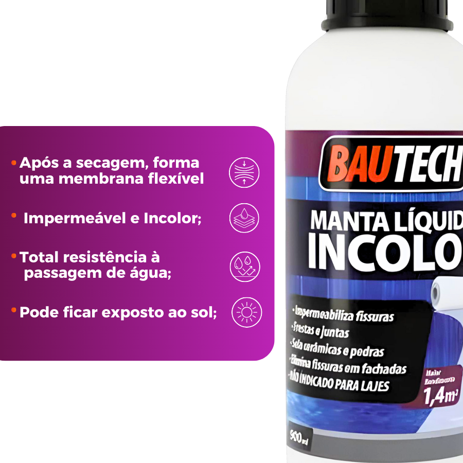 Bautech Manta Líquida Incolor 900ml - 23122