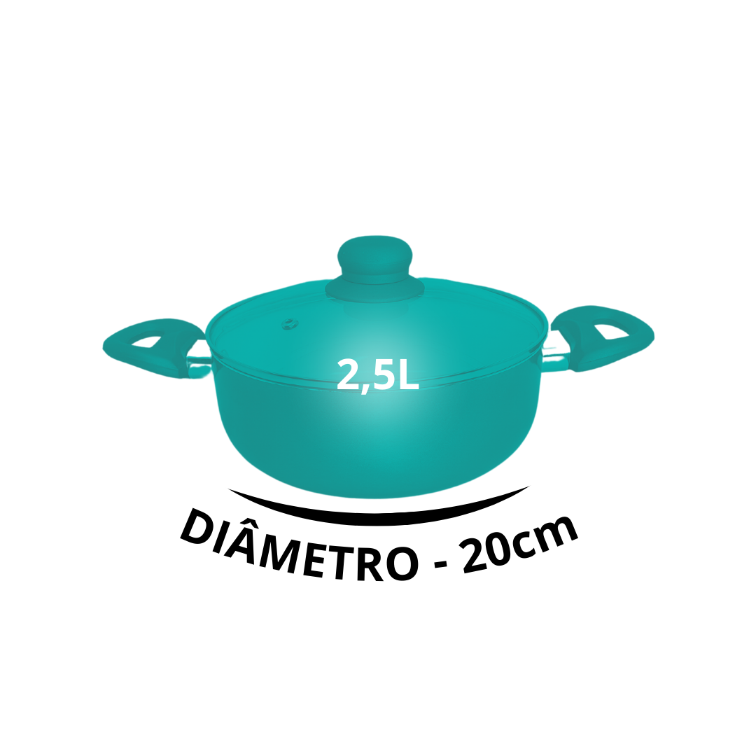 Panela Caçarola De Cerâmica Com Tampa De Vidro Antiaderente Sahara Vanilla 20cm