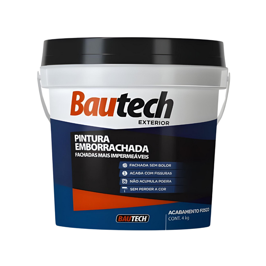 Tinta Pintura Emborrachada Impermeabilizante Platina 4kg Bautech