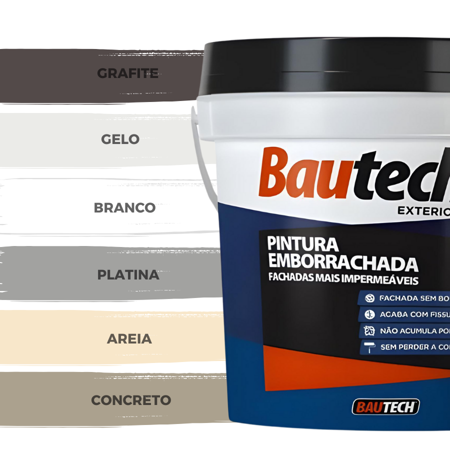 Tinta Pintura Emborrachada Impermeabilizante Platina 4kg Bautech
