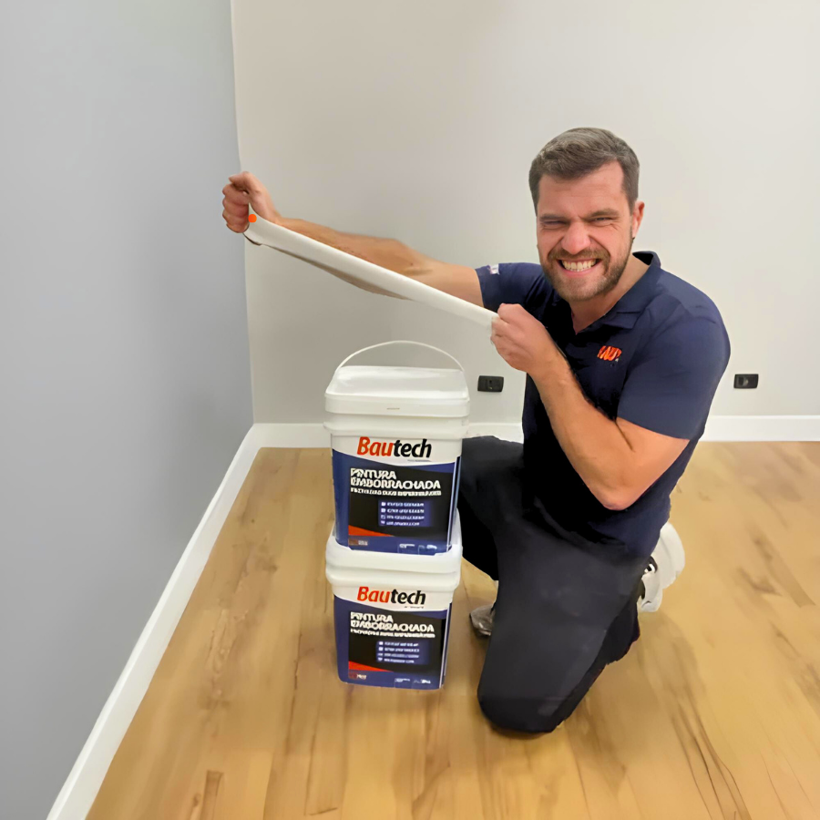Tinta Pintura Emborrachada Impermeabilizante Platina 4kg Bautech