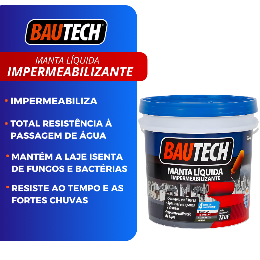 Manta Líquida Impermeabilizante Bautech Branco 12kg