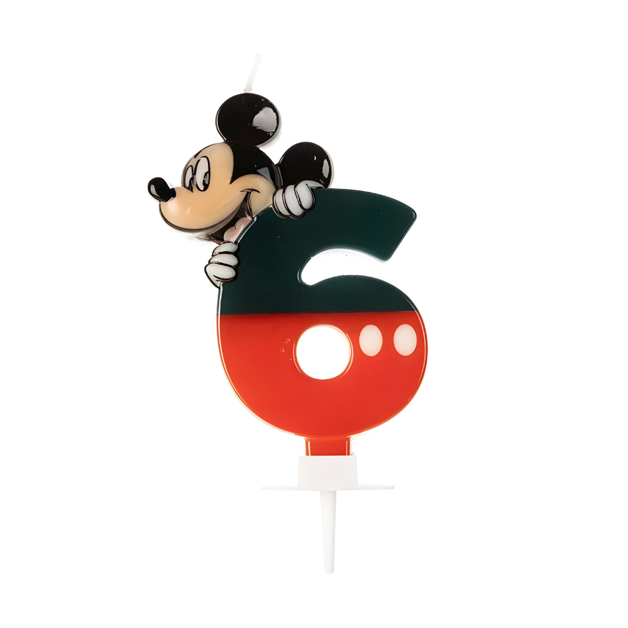 Vela Mickey Mouse De Aniversário Bolo Festa Todos Números