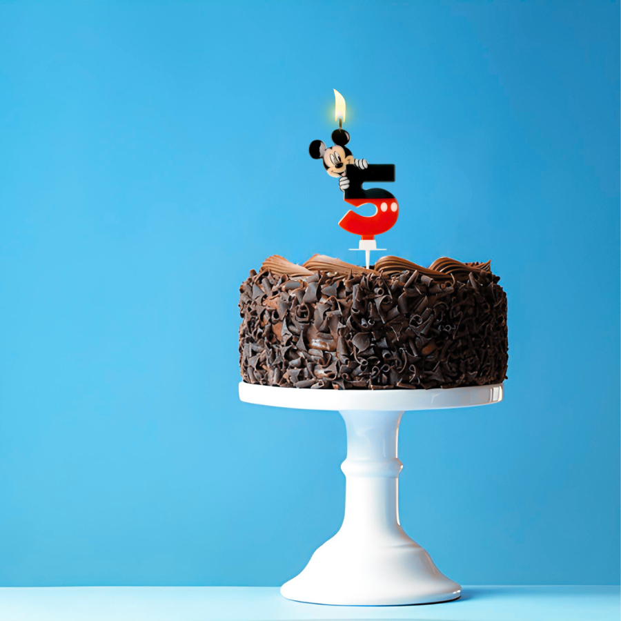 Vela Mickey Mouse De Aniversário Bolo Festa Todos Números