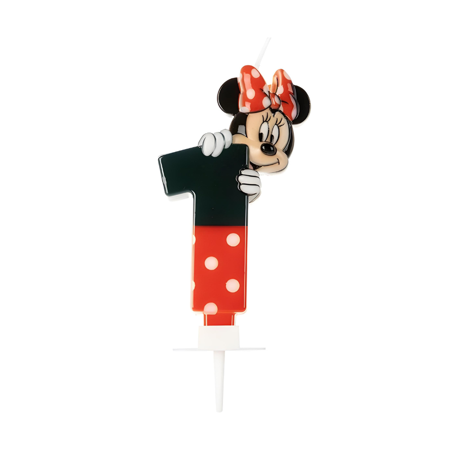 Vela Minnie Mouse De Aniversário Bolo Festa Todos Números