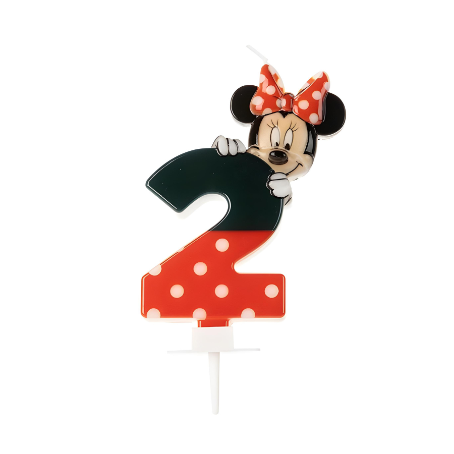 Vela Minnie Mouse De Aniversário Bolo Festa Todos Números