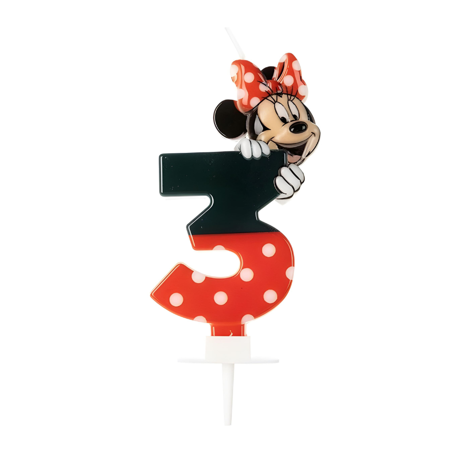 Vela Minnie Mouse De Aniversário Bolo Festa Todos Números
