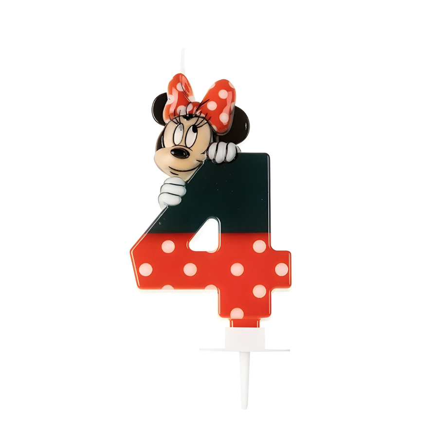 Vela Minnie Mouse De Aniversário Bolo Festa Todos Números