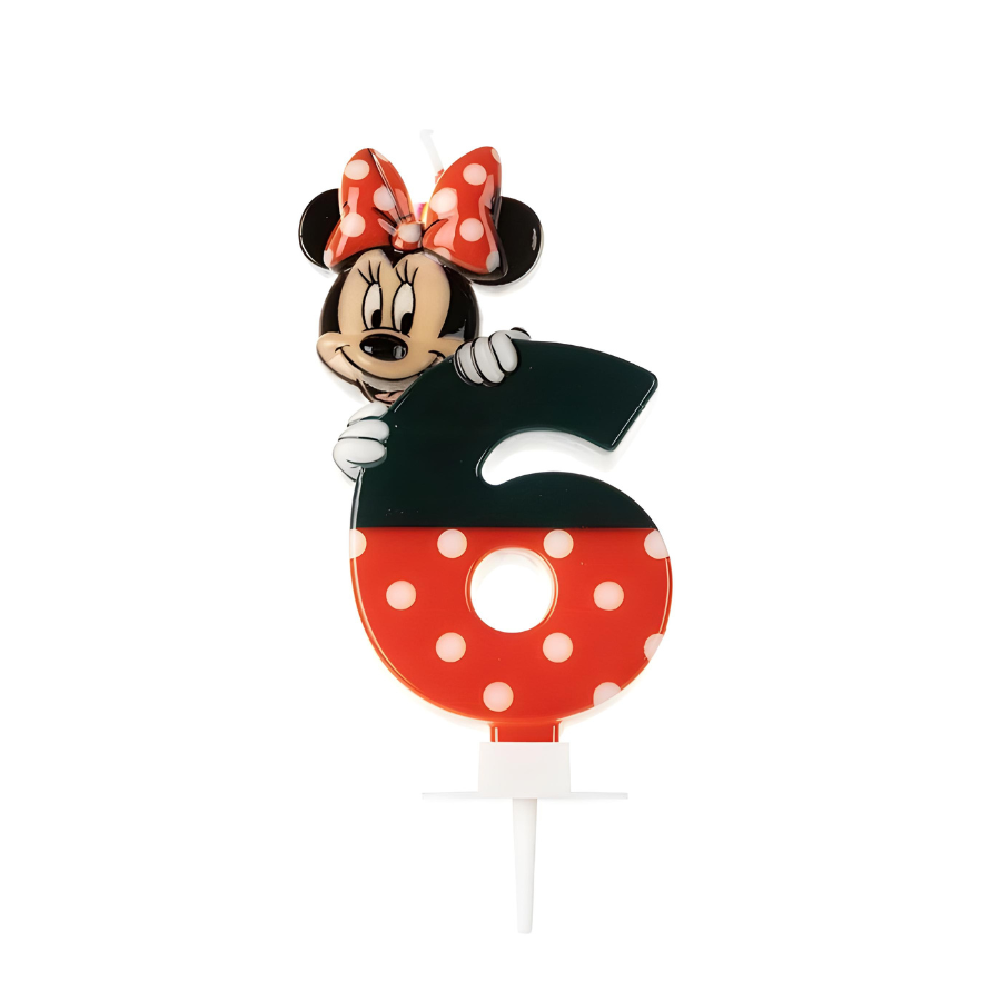 Vela Minnie Mouse De Aniversário Bolo Festa Todos Números