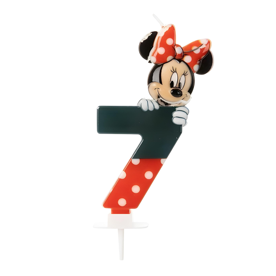 Vela Minnie Mouse De Aniversário Bolo Festa Todos Números