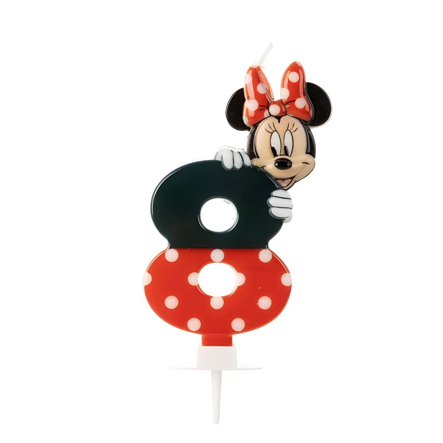 Vela Minnie Mouse De Aniversário Bolo Festa Todos Números