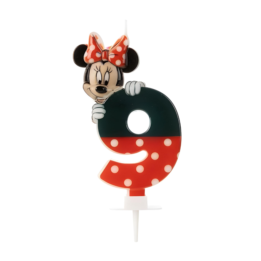 Vela Minnie Mouse De Aniversário Bolo Festa Todos Números