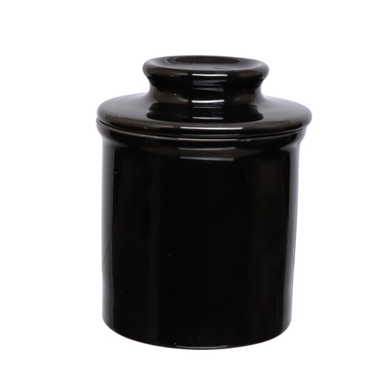 Manteigueira Porcelana Manhattan Porta Manteiga Tampa Premium Preto Lisa Cozinha Decoração Alimento