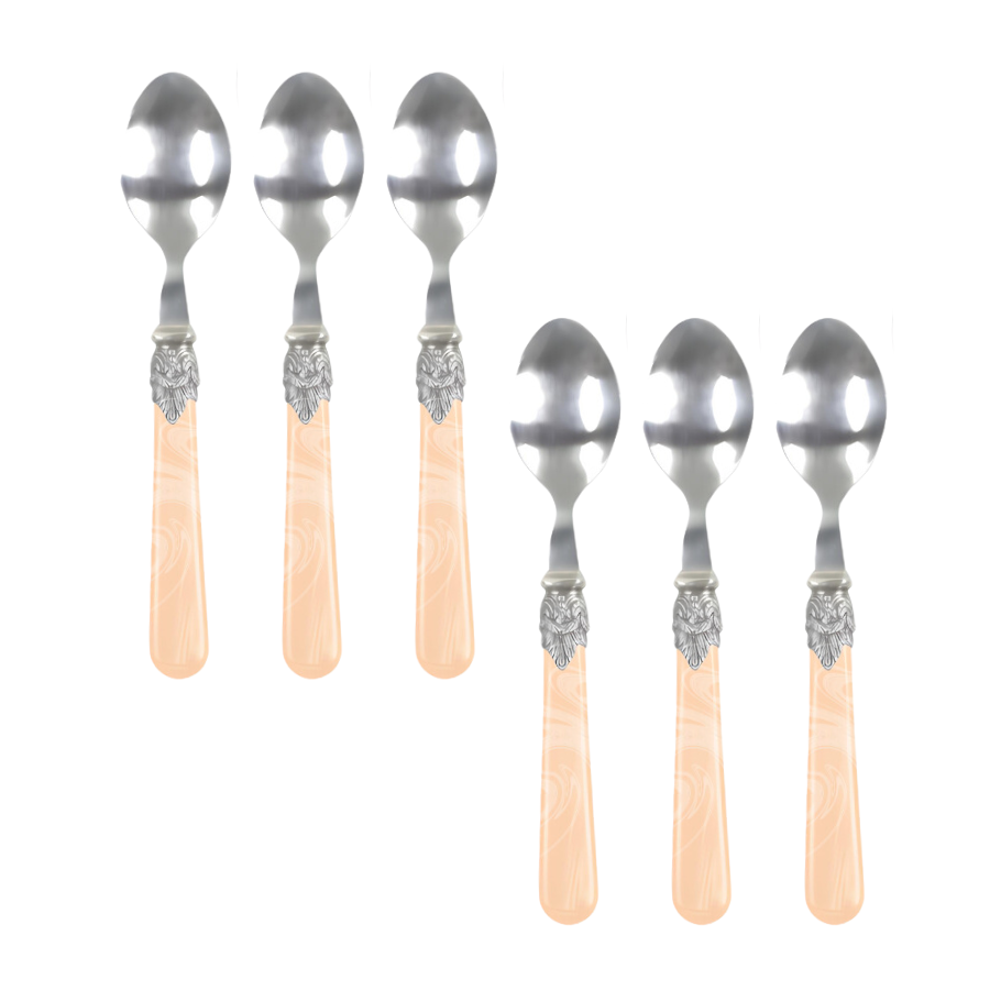 Talher Conjunto Jogo 6 Peças Marfim Luxo Garfo Faca Colher