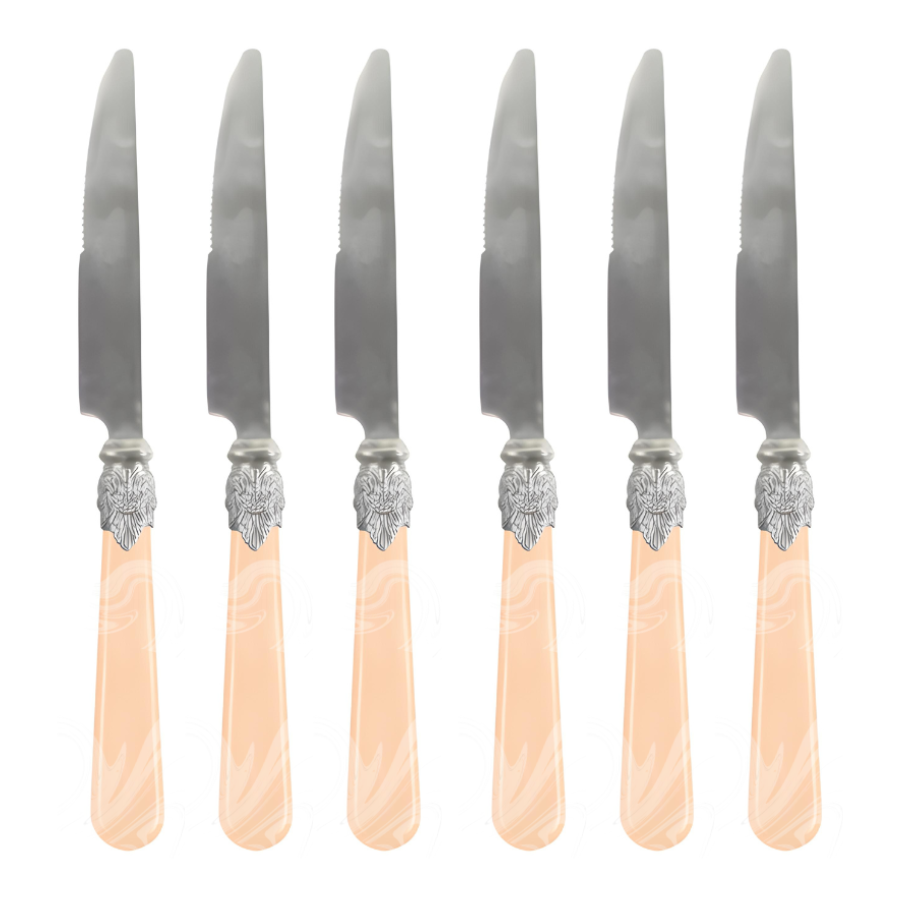 Talher Conjunto Jogo 6 Peças Marfim Luxo Garfo Faca Colher