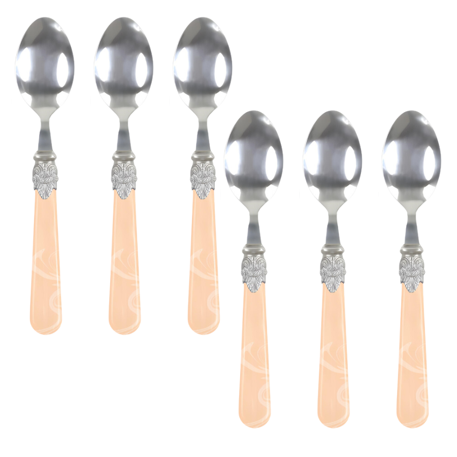Talher Conjunto Jogo 6 Peças Marfim Luxo Garfo Faca Colher