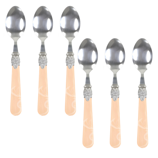 Talher Conjunto Jogo 6 Peças Marfim Luxo Garfo Faca Colher