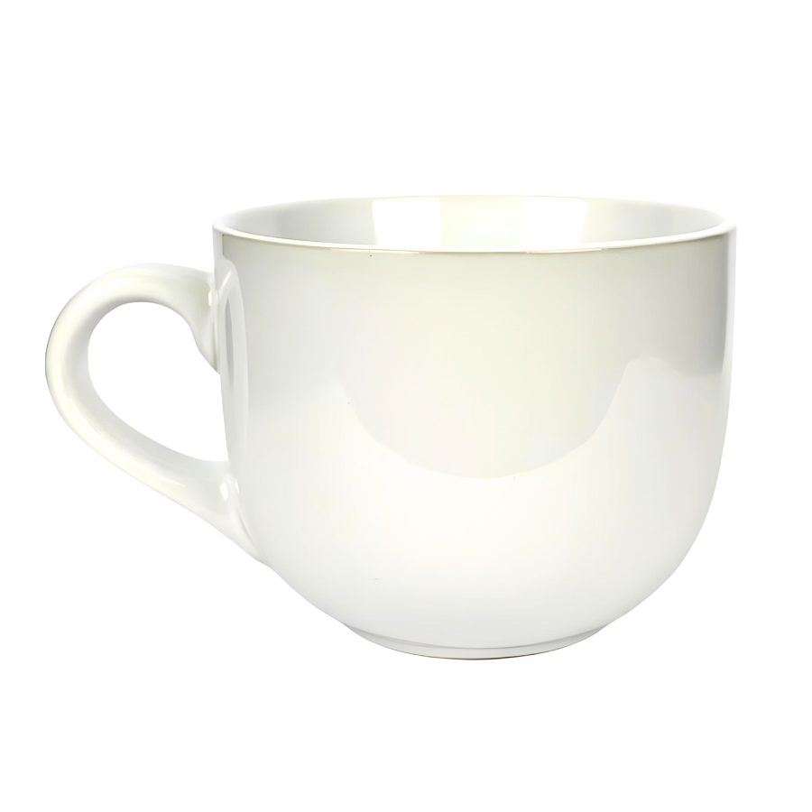 Caneca Xícara Branca Cerâmica Jumbo Sopa Caldo Cereal 750ml