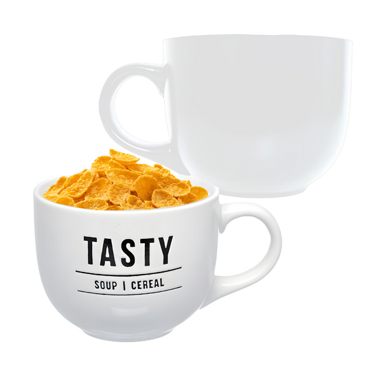 Caneca Xícara Branca Cerâmica Jumbo Sopa Caldo Cereal 750ml