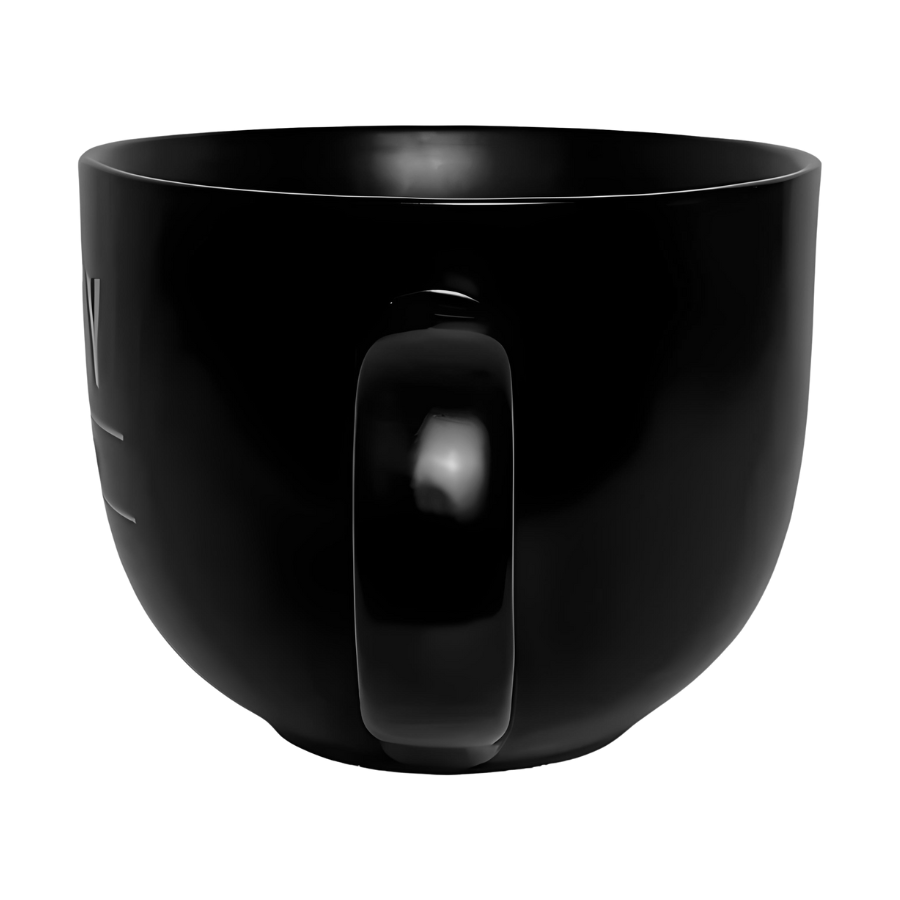 Caneca Xícara Preta Cerâmica Jumbo Sopa Caldo Cereal 750ml