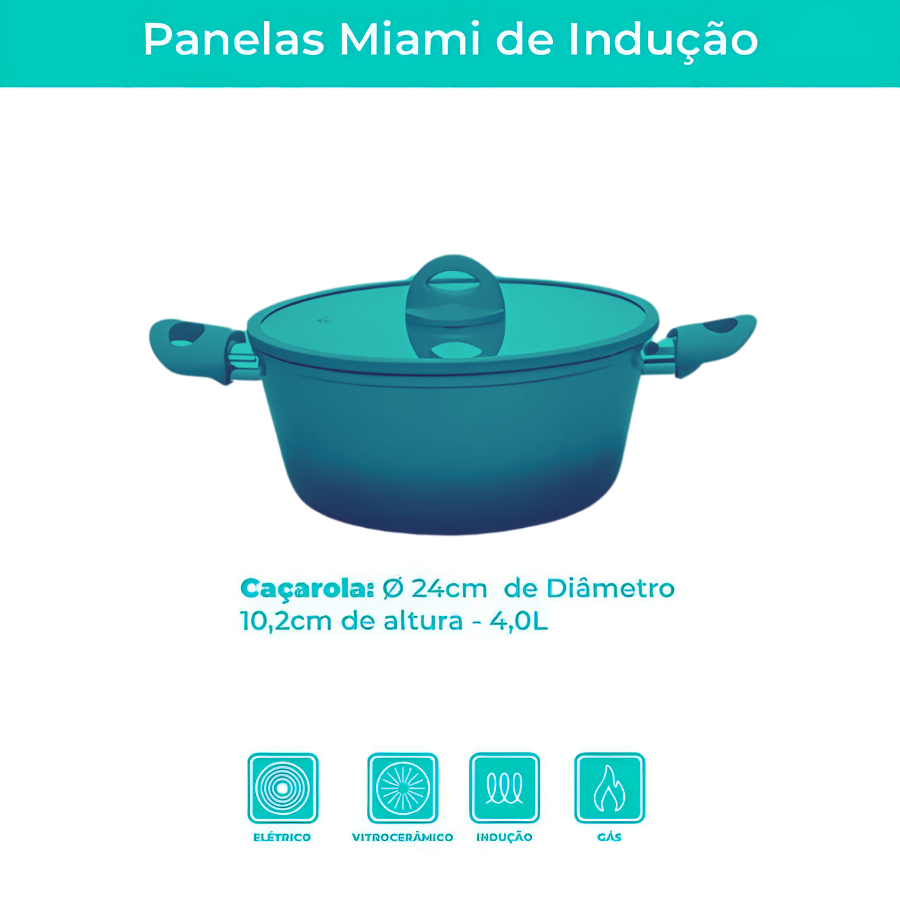 Caçarola 24cm Miami Verde Degrade - AL191