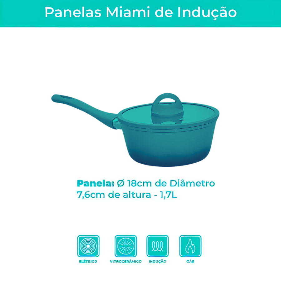 Panela 18cm Miami Vermelho Degrade - AL190