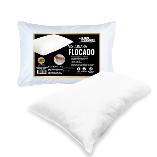 Travesseiro Flocado Viscoelástico Comfort Sono Dream Macio Toque Suave 50x70cm