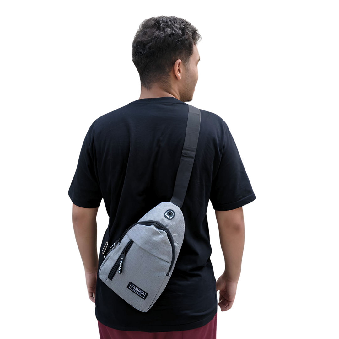 Mini Bolsa Bag Shoulder Cinza Transversal Com Alça Ajustável