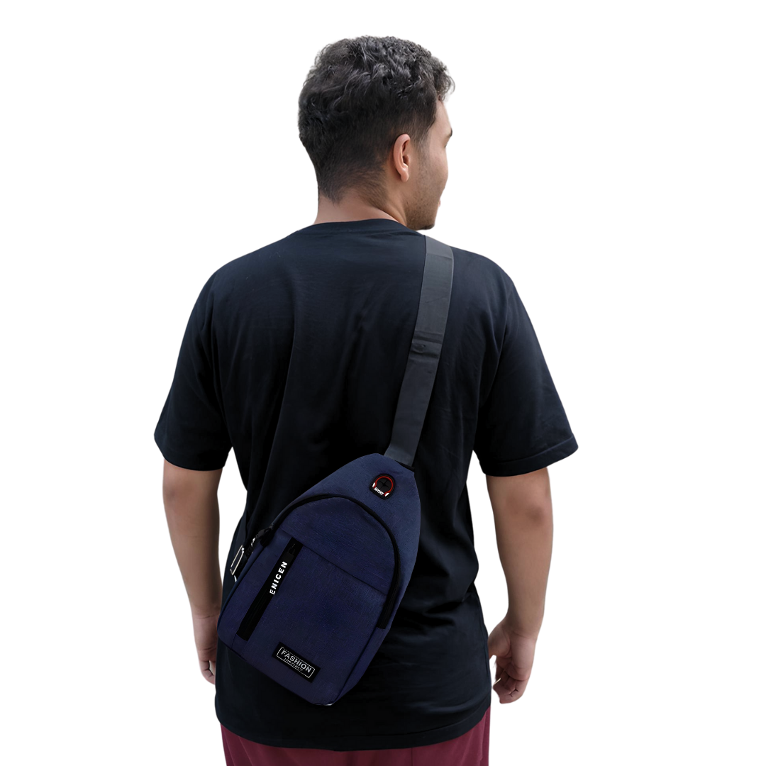 Mini Bolsa Bag Shoulder Azul Transversal Com Alça Ajustável