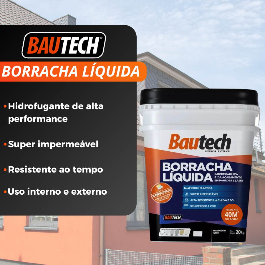 Bautech Borracha Liquida Impermeabilizante Cinza Grafite 20Kg