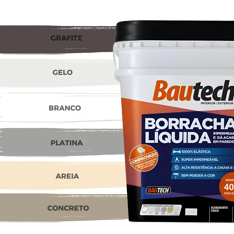 Bautech Borracha Liquida Impermeabilizante Cinza Platina 20Kg