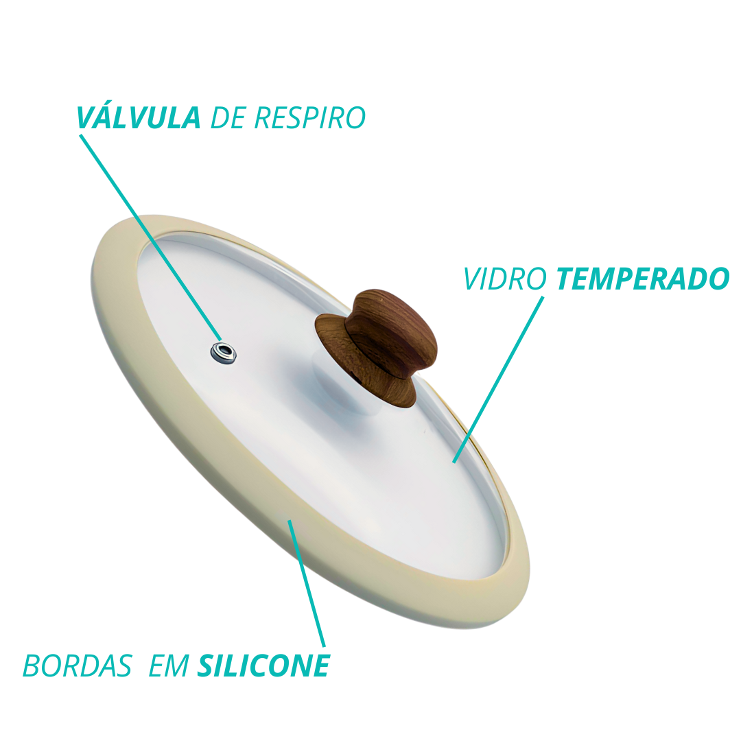 Caçarola De Indução Antiaderente Cerâmica 24cm Yafo Vanilla