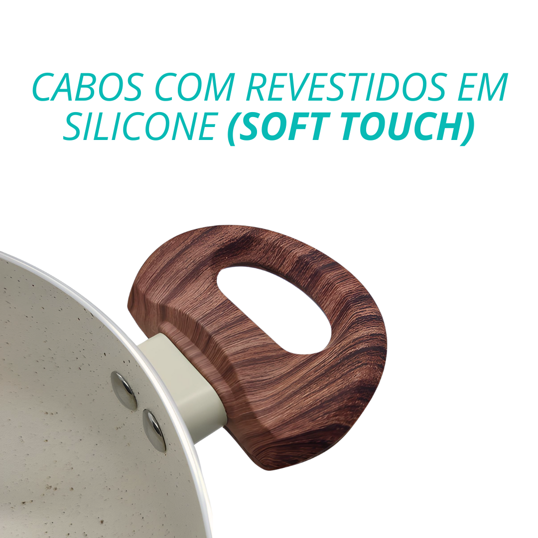 Caçarola De Indução Antiaderente Cerâmica 24cm Yafo Vanilla