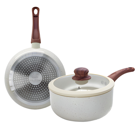 Panela Indução Antiaderente Cerâmica 20cm Yafo Creme Vanilla