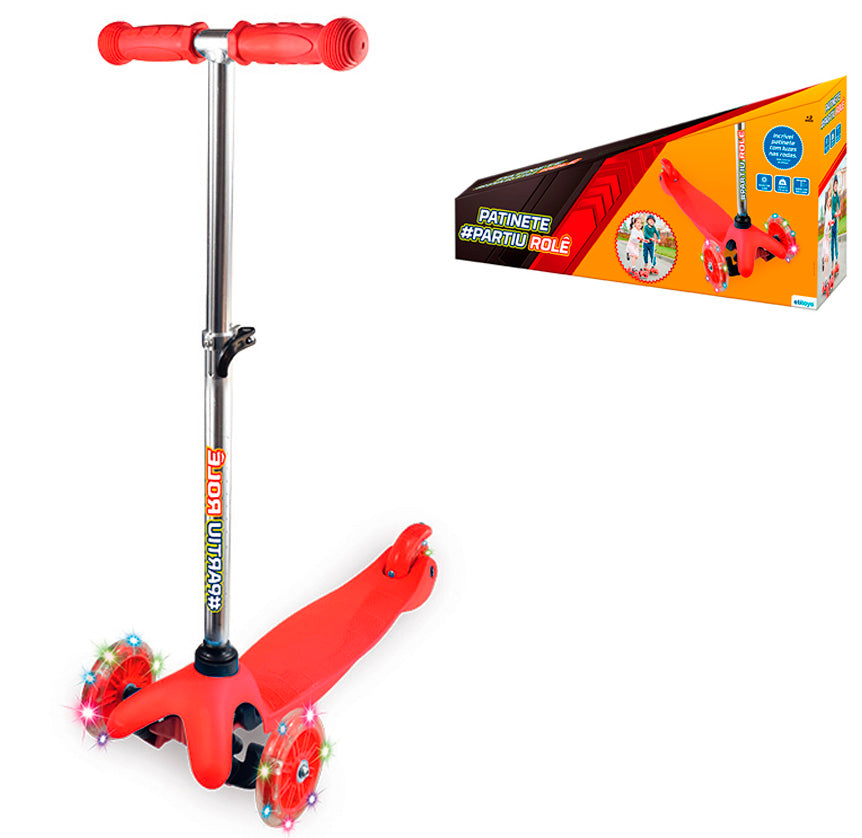 Patinete Ajustável Radical 3 Roda Luz Led Até 60 Kg Dobrável