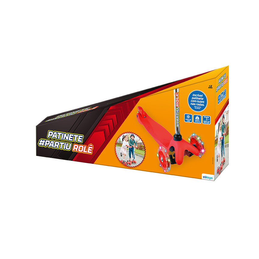 Patinete Ajustável Radical 3 Roda Luz Led Até 60 Kg Dobrável