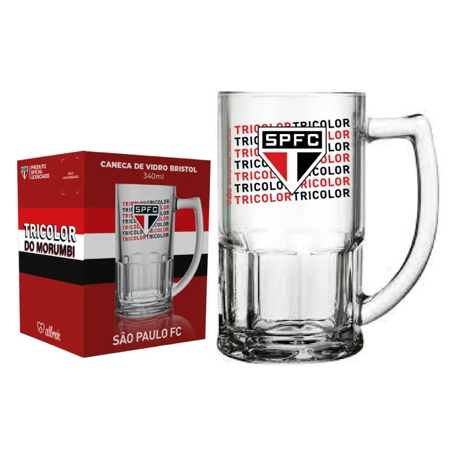 Caneca De Vidro Bristol 340ml Sao Paulo - 119036