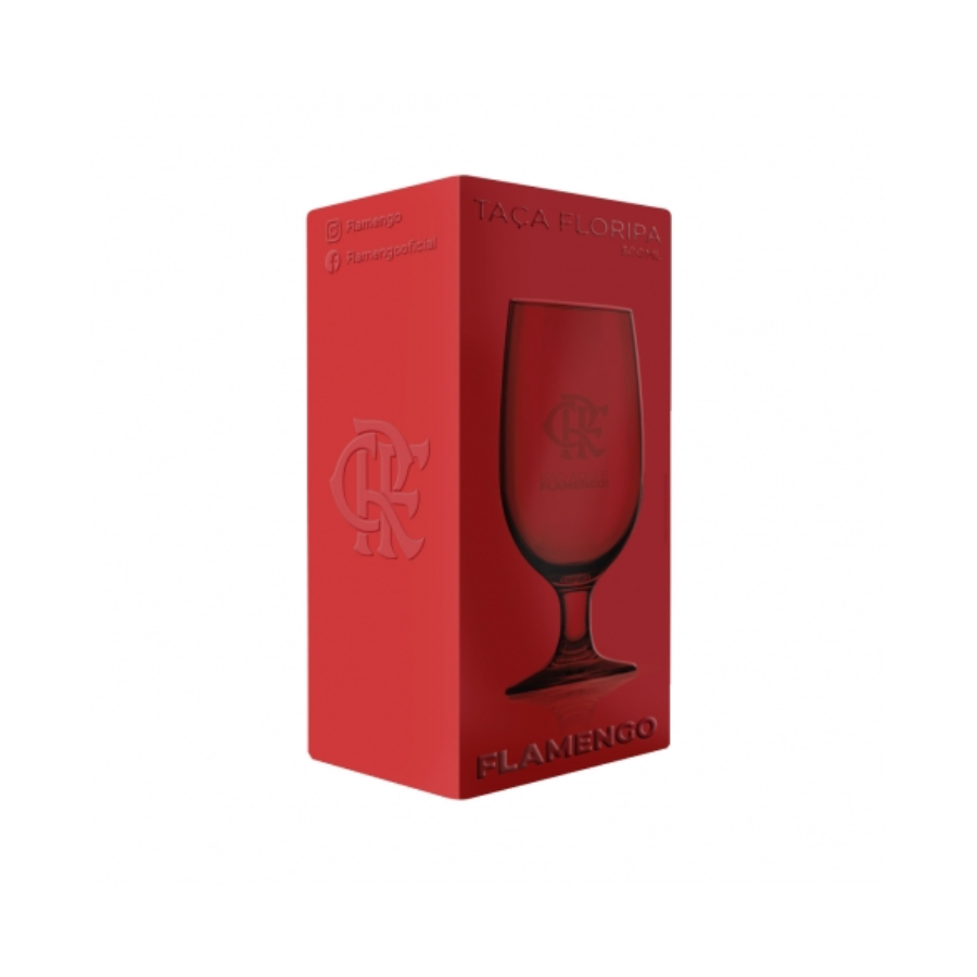 Taça Floripa Tulipa Flamengo De Vidro Chopp Cerveja 300ml