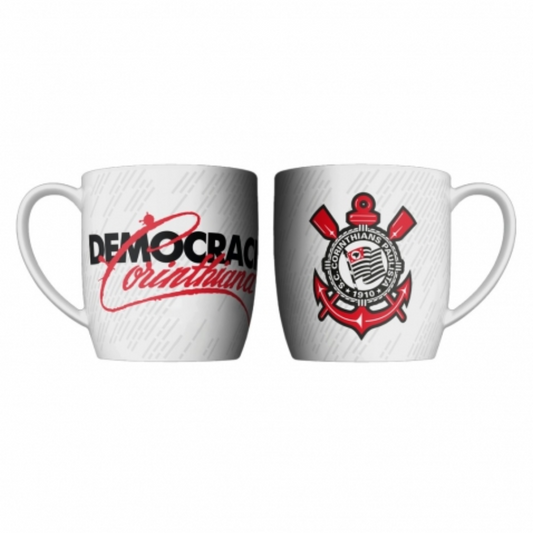 Caneca Porcelana 360ml Corinthians Democracia Branco - 441139