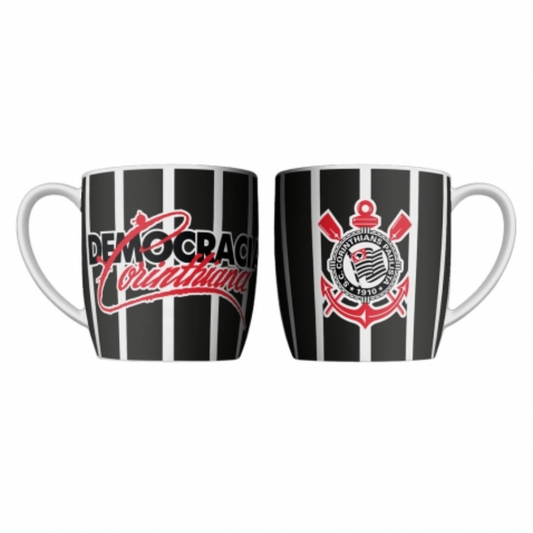 Caneca Porcelana 360ml Corinthians Democracia Preto - 441239
